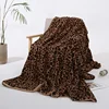 Faux Rabbit Fur Leopard Print Double-layer Coral Rabbit Plush Blanket Bedroom Sofa Soft Breathable Warm Cover Blanket 1