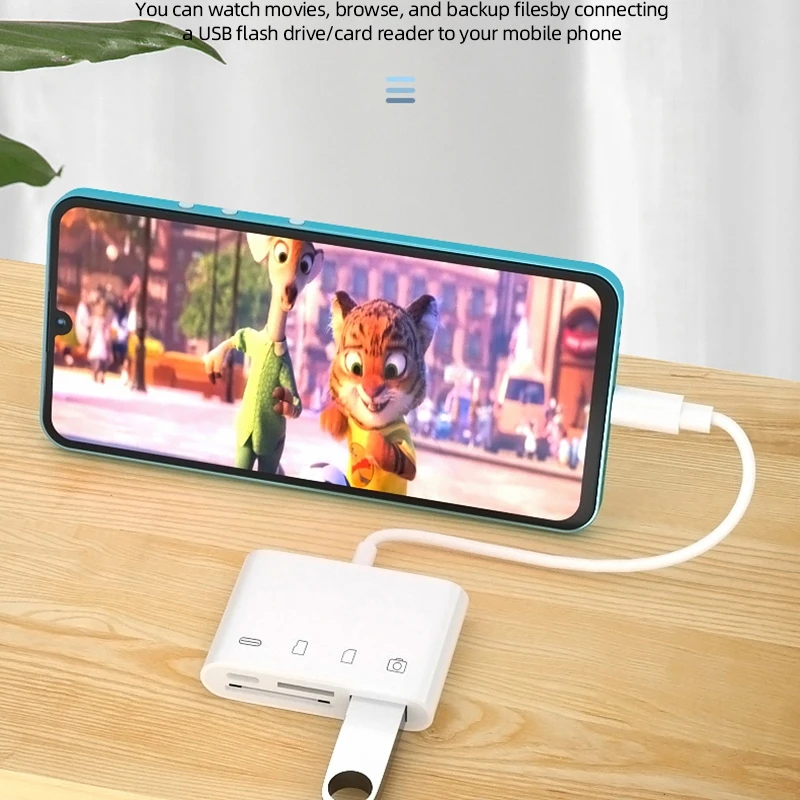 Multi 3 in 1 USB Type C Card Reader to SD TF USB Connection Smart Memory Card Reader Adapter for Macbook Pro Type-C Port