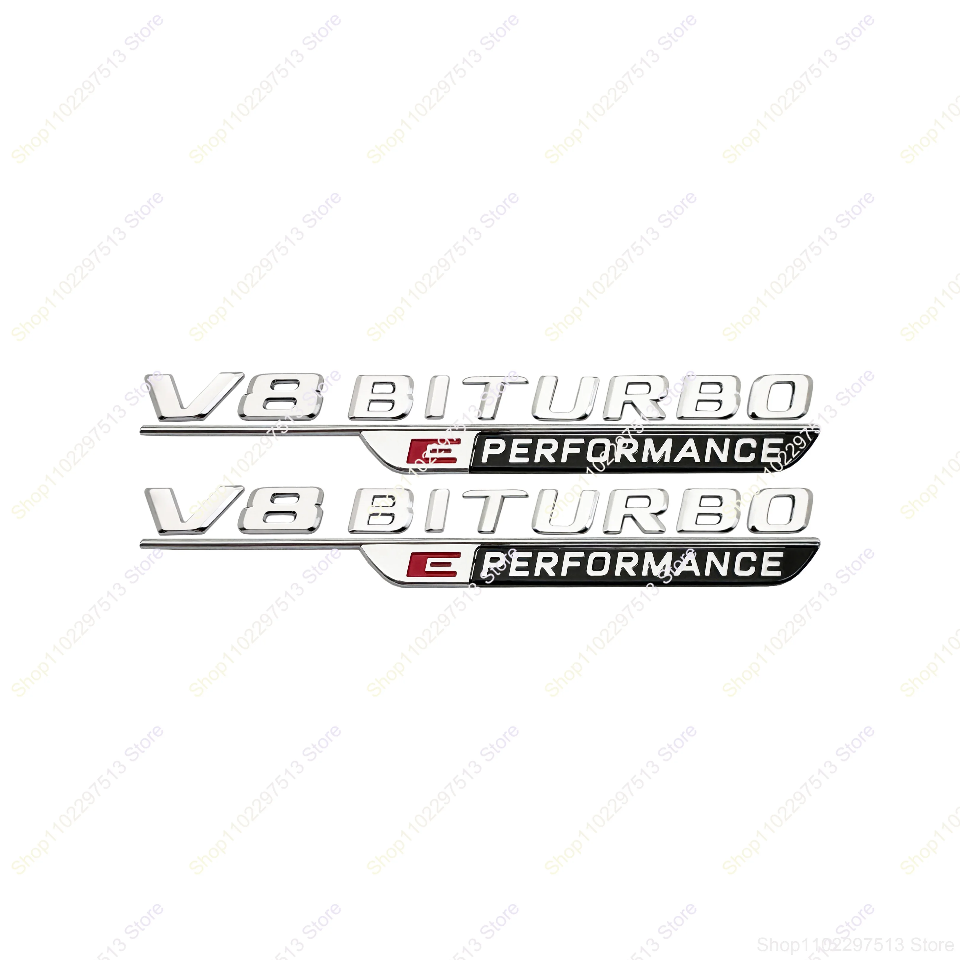 2024 새 문자 Numbe V8 BITURBO E 성능 엠블럼 자동차 펜더 트림 배지 스티커 S63L SL63s GT63s 배지