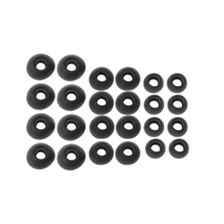 Premium Soft Silicone Ear Tips - 12 Pairs (S/M/L) Earbud Cushions for Enhanced Comfort and Fit (Black - 12Pairs)