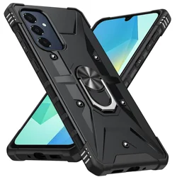 Shockproof Armor Protective Case with Car Magnetic Holder - Durable Back Cover s for Galaxy A56 (TXCwj-Black)