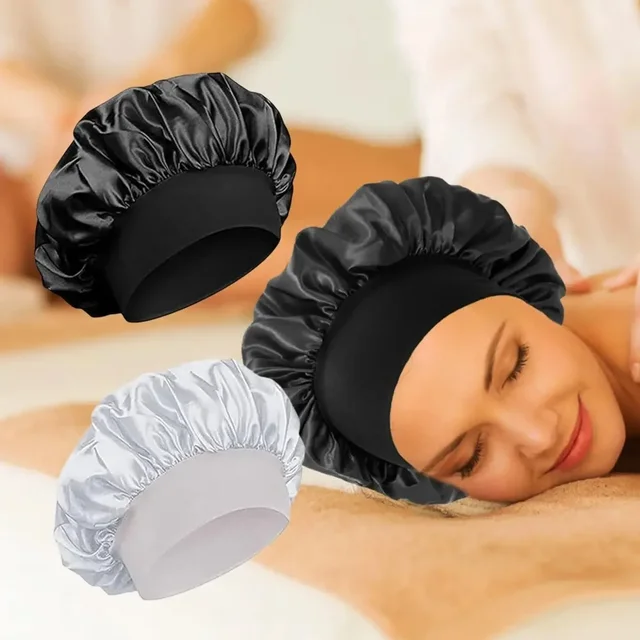 Cofano in raso Cappello per dormire Capelli Notte Cuffia per dormire Copricapo Cuffie per doccia per bagno e sauna Cuffie per doccia Prodotti per il bagno 2