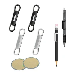 Magnetic Silicone Pen Holder Set for Office Whiteboards - Adjustable Adhesive Marker Organizers (2 Black 2 White)