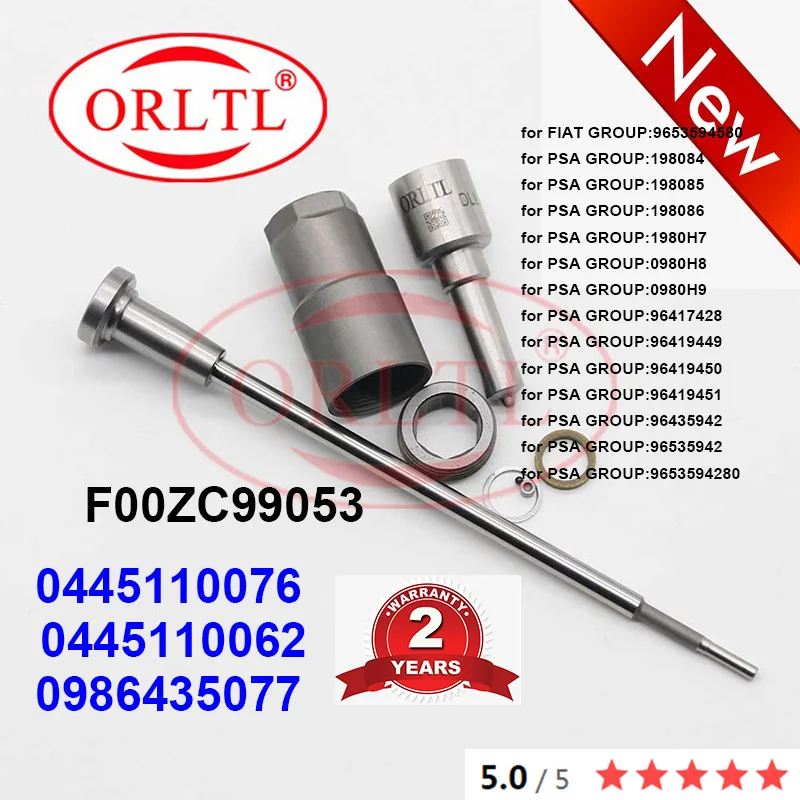 

For FIA 0445110076 0445110062 0986435077 Nozzle DSLA142P988 (0 433 175 281) VALVE F OOV C01 003 Fuel Injector Repair Kits