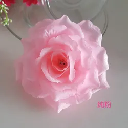Set of 10 Gold Silk Rose Artificial Flower Heads for Wedding and Home Decor (Pure pink)