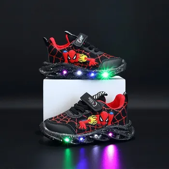 Spiderman Neonati maschi Sneakers Design popolare Scarpe con illuminazione a led per bambini Primavera Autunno Bambini Scarpe sportive casual Sneaker da ragazzo 1