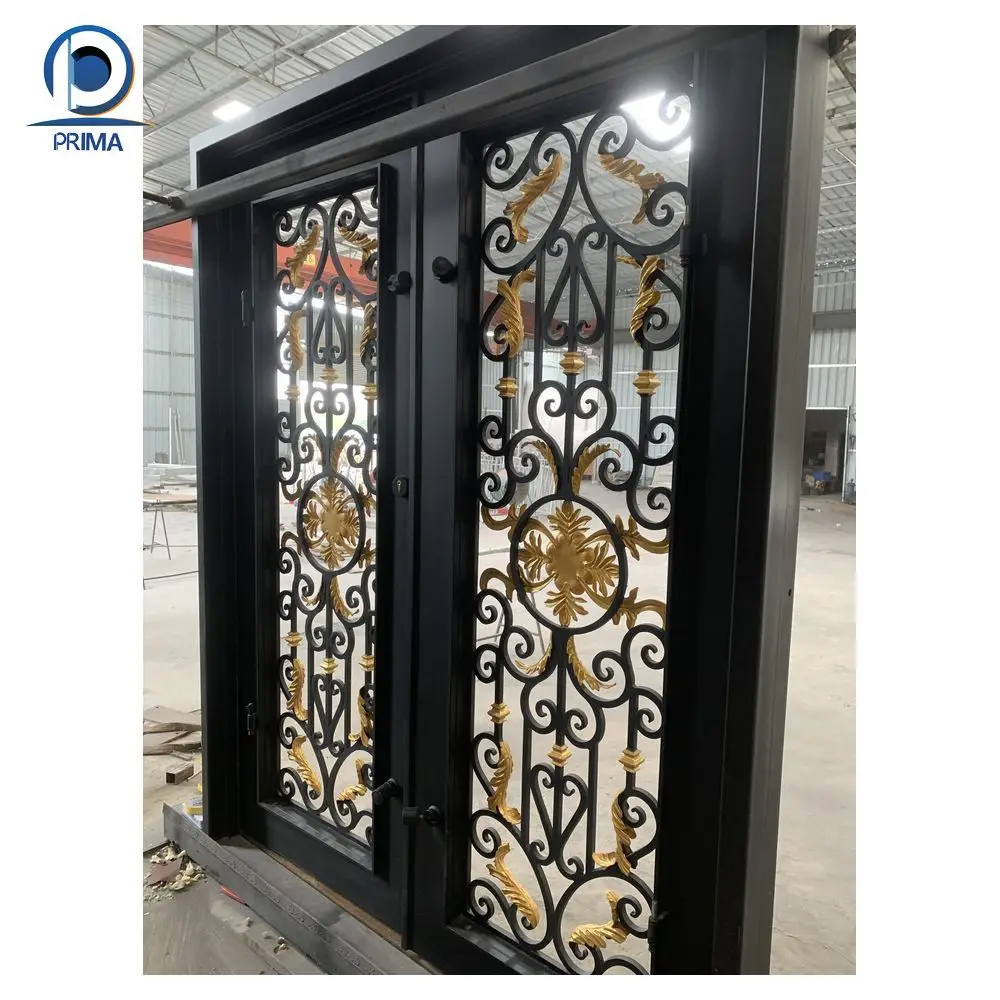 Prima Size Luxury Wrought Iron Garden Gate Easy Assembly Swing Open Style For Villa Made Of Steel