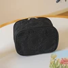 Black Rose Women's Cosmetic Bag, Carrying Case, Portable Cosmetics Storage Bag, Flap Large Capacity Double Zipper Closure Bag 4
