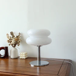 Elegant Macaron Glass Table Lamp - Trichromatic Dimming Decor with Eye Protection Night Light (USB)