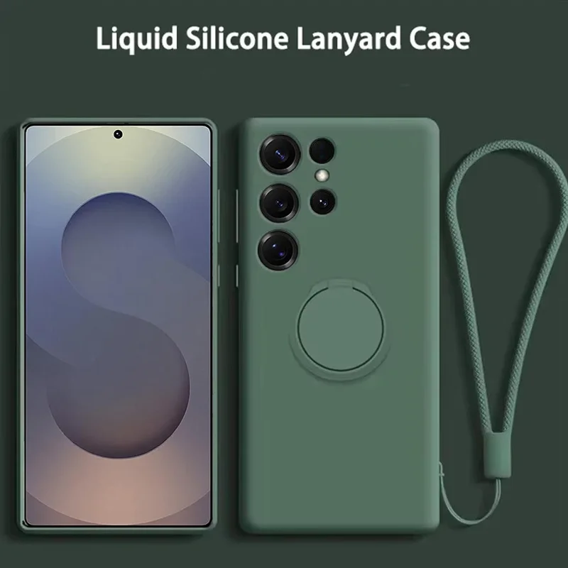 Liquid Silicone Ring Phone Holder Case with Wrist Strap - Enhanced Grip and Protection