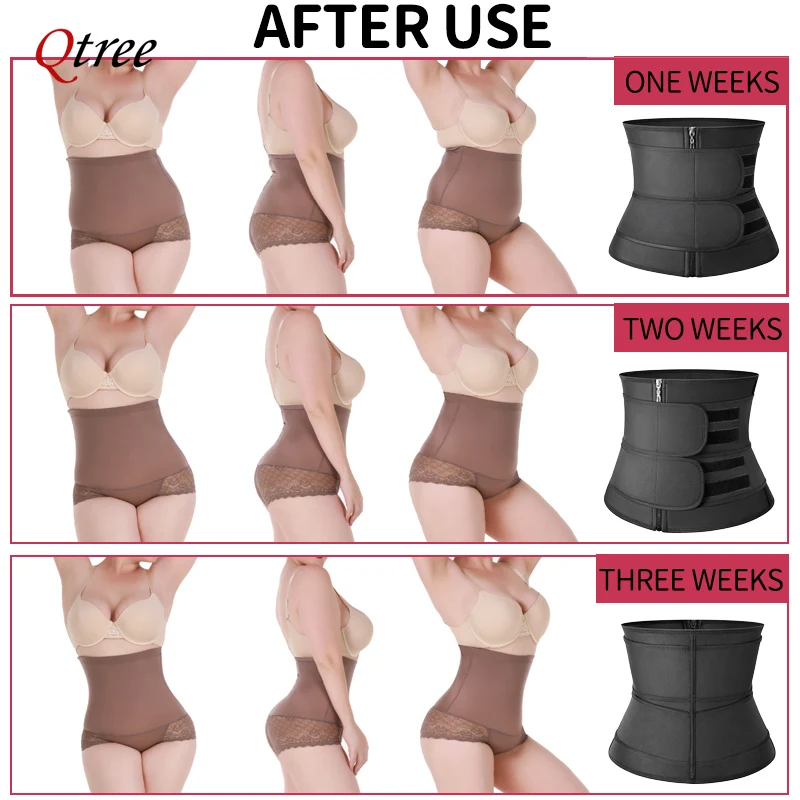 Qtree Waist Trainer Plus Size for Women Sports Girdle Corset Slimming Belly Body Shaper Sweat Trimmer Belt Slimmer Weight Loss 3