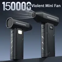 2026 New X8 6000mah Wireless Jet Fan Violent Mini Fan Powerful Turbo Fan Digital Display Portable Outdoor Use 5 Gear Wind Speed