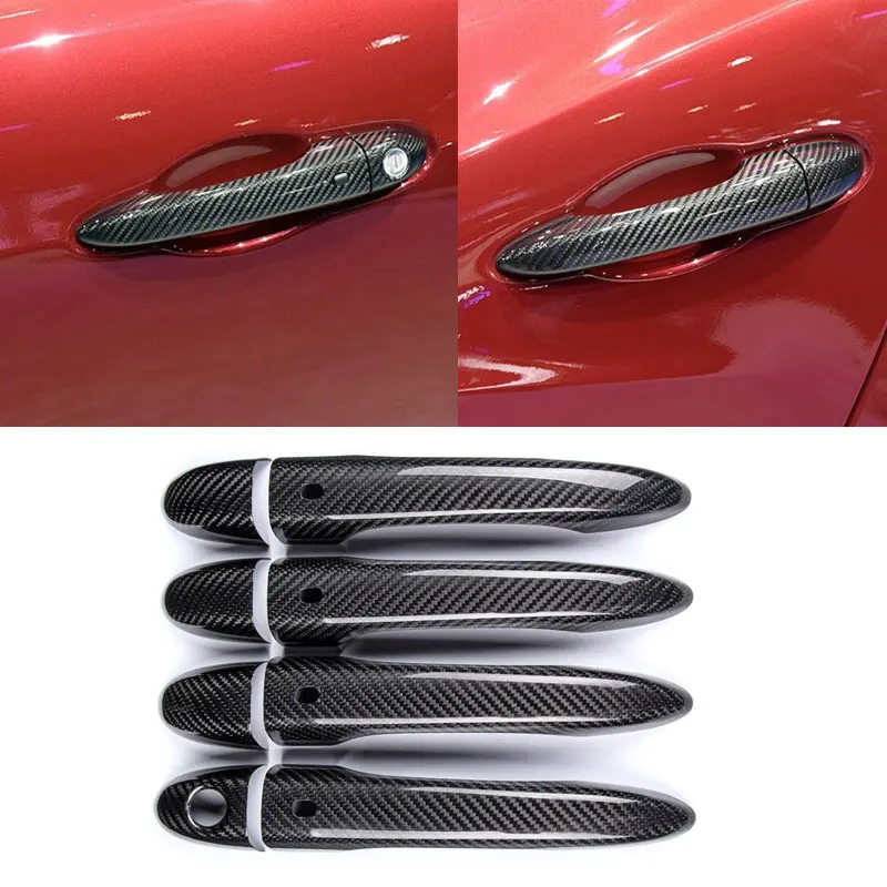 

For Maserati 2016+ Lewande Dry Carbon Fiber Exterior door handle sticker with added style 2013-2016 Ghibli &President