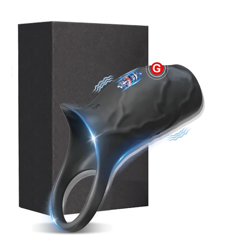 Vibrator Penis Ärmel Cockring Ejakulation Extender für Penis Hoden g Punkt Stimulation Paare Erwachsenen Sexspielzeug für Männer Frauen 1