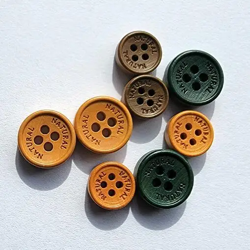 20개/세트 크기:11.5mm/12.5mm 천연 각인 나무 단추 원형 단추 여성 셔츠 가디건 수제 액세서리 (SSA-3886)