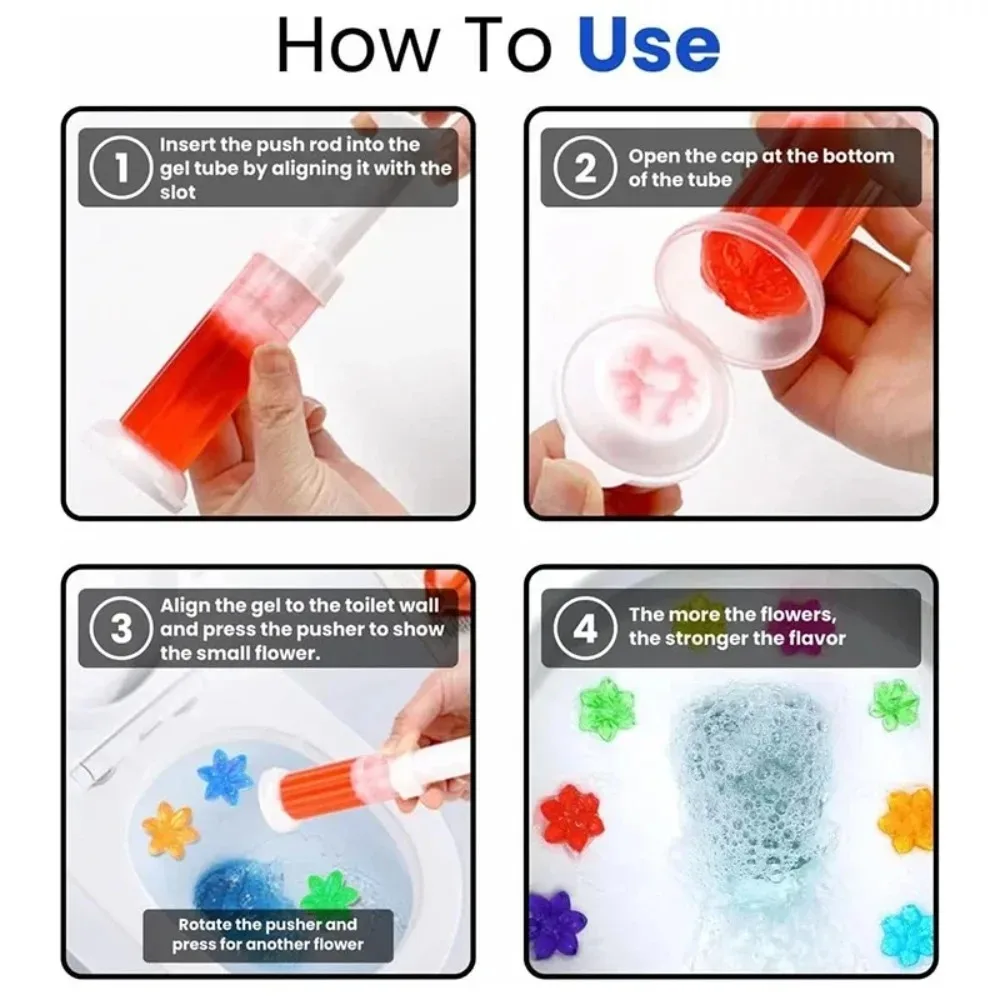 Deodorante per WC Gel Detergente per WC a forma di fiore Gel Deodoranti per ambienti Detergente per fiori aromatico Strumento per la pulizia del profumo del bagno 6