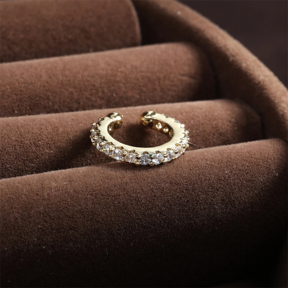 Fashion Geometric Cubic Zirconia Clip Earrings for Women New Ins Simple U-shaped Without Pierced Ears Jewelry RE2756 ear clip earrings clip earrings ear clip ear accessories