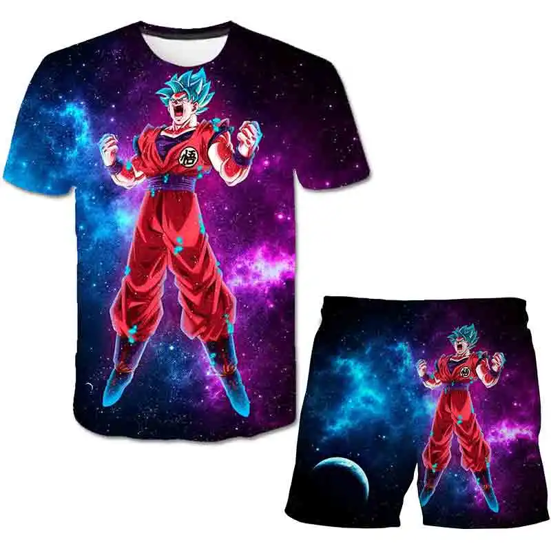 Summer 3D Print Clothes Children Boys Girls Sport Dragon-Ball Z Tshirt Pants 2Pcs sets Goku Vegeta Clothing Kids Fashion Clothes baby suit for wedding Clothing Sets