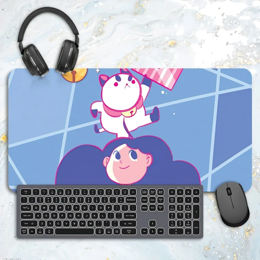 Cartoon B-Bee And P-Puppycat Mousepad Computer Laptop Extended Mouse Mats Large Rubber Keyboards Table Mat 3