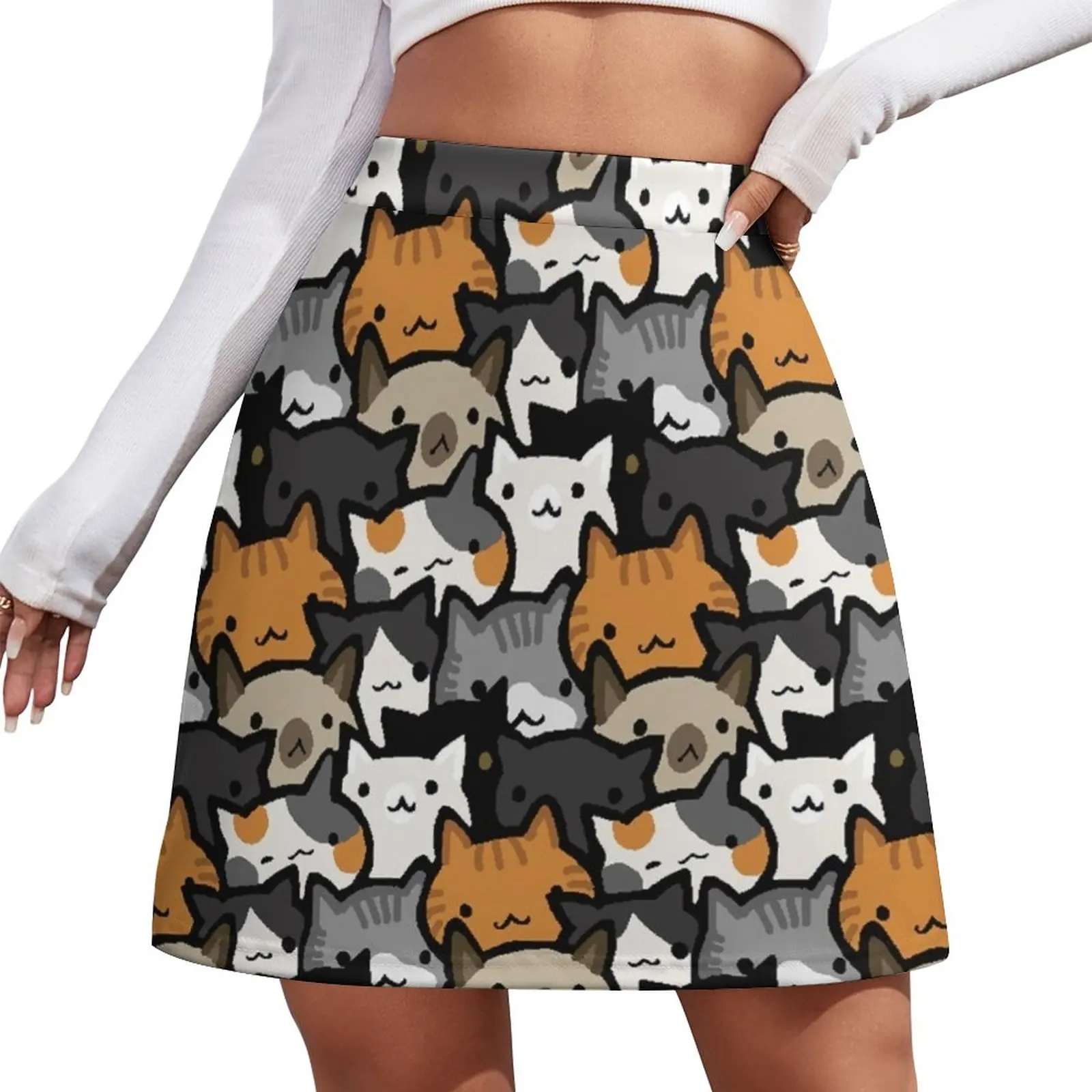 Cat Crowd Mini Skirt elegant social women's skirts women's summer clothing 2024 Summer skirt skirt men s set 2 piece social casual harajuku luxury jerseys elegant vintage sweatshirt high quality y2k streetwear clothing dazn