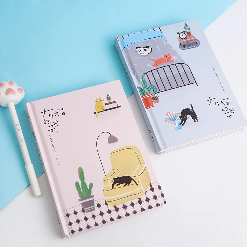 Coreano Gato Bonito Família Planejador de Programação Organizador Pessoal Pequeno Notebook Fresco Plano de Agenda a5 Mais Adequado para Estudantes Presentes