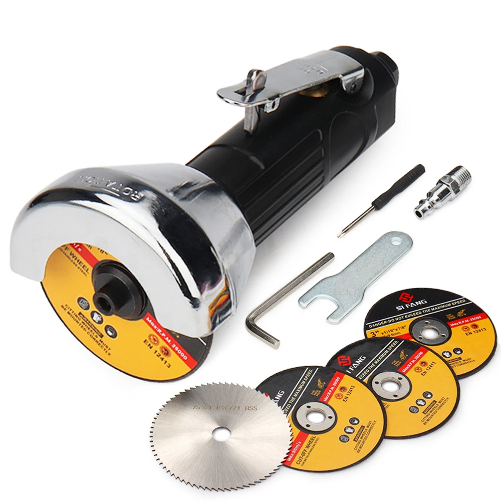 3 mini pneumatic metal cutting machine air cut off grinders polishing grinding set for steel 20000rpm cutter tool Pneumatic Metal Cutting Machine 20000rpm Cut Off Wheel Grinders 3 Inch Straight Air Cutter Metal Cutting Discs Rotating Tools