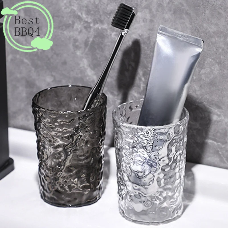 (BBQ4)Plastic Mouthwash Cup With Handle Home Bathroom Tumblers Portable Mug Transparent Toothbrush Holder_voghion.com
