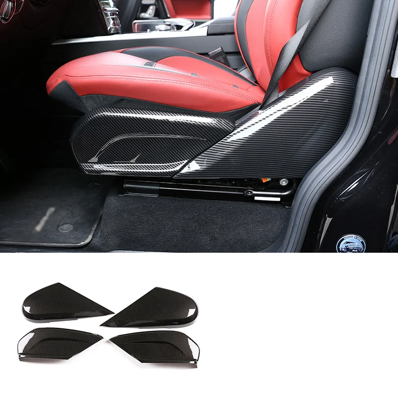 carbon fiber car seat side panel cover chrome trim kit for mercedes