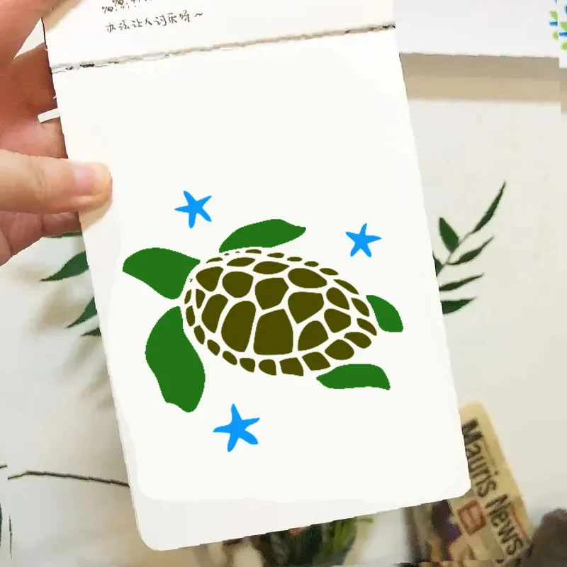 쉘 해양 인어 DIY 레이어링 스텐실, 벽화, 스크랩북 색칠, 엠보싱 앨범 장식 템플릿, 13cm, 로트당 20 개