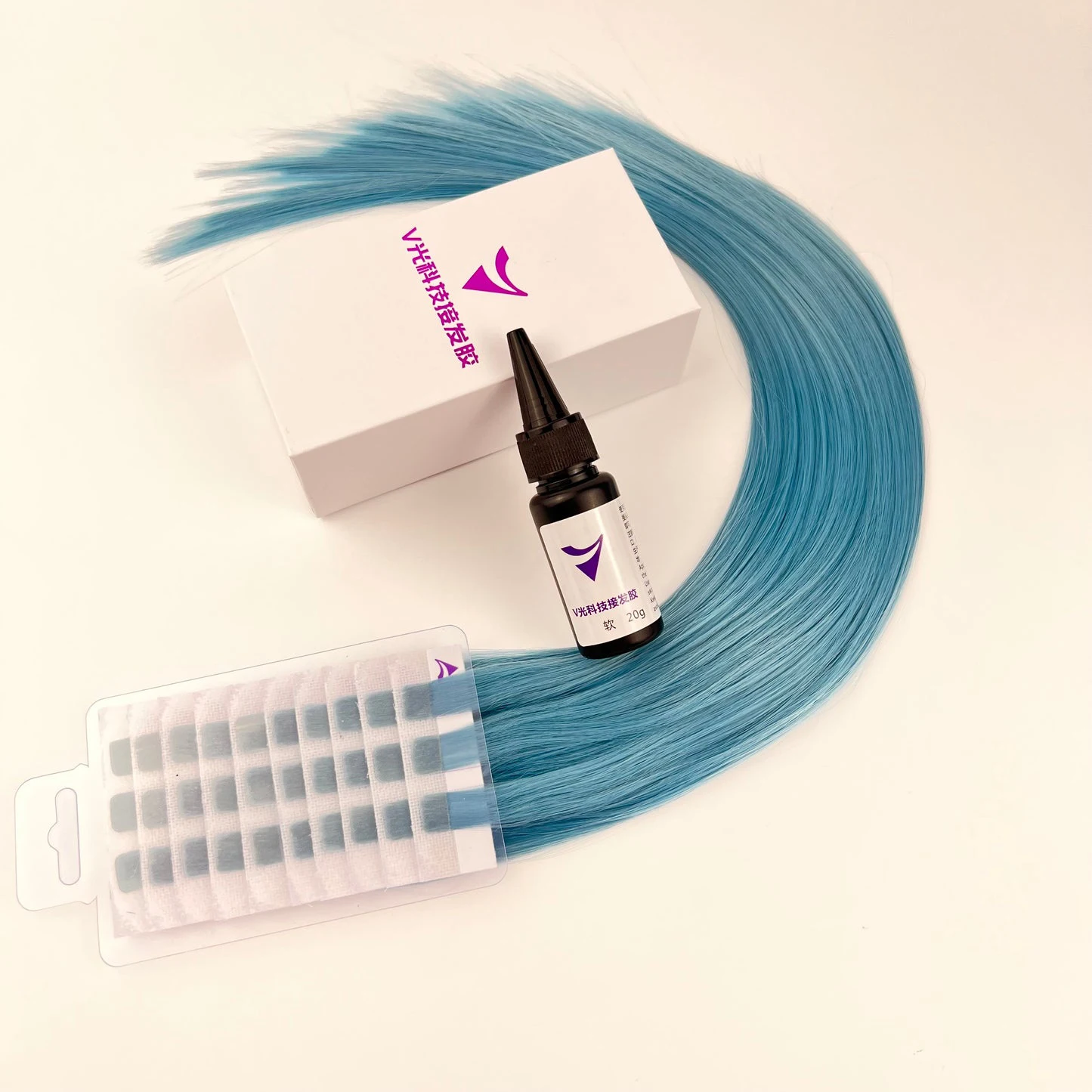 Mini linterna de luz en V portátil, máquina de extensiones de cabello, pegamento de luz en v