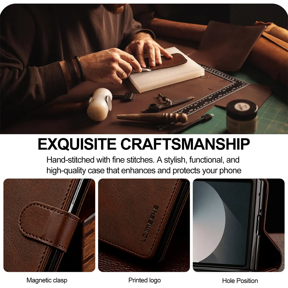 Premium Wallet Case with Card Holder - Flip Book PU Leather Cover