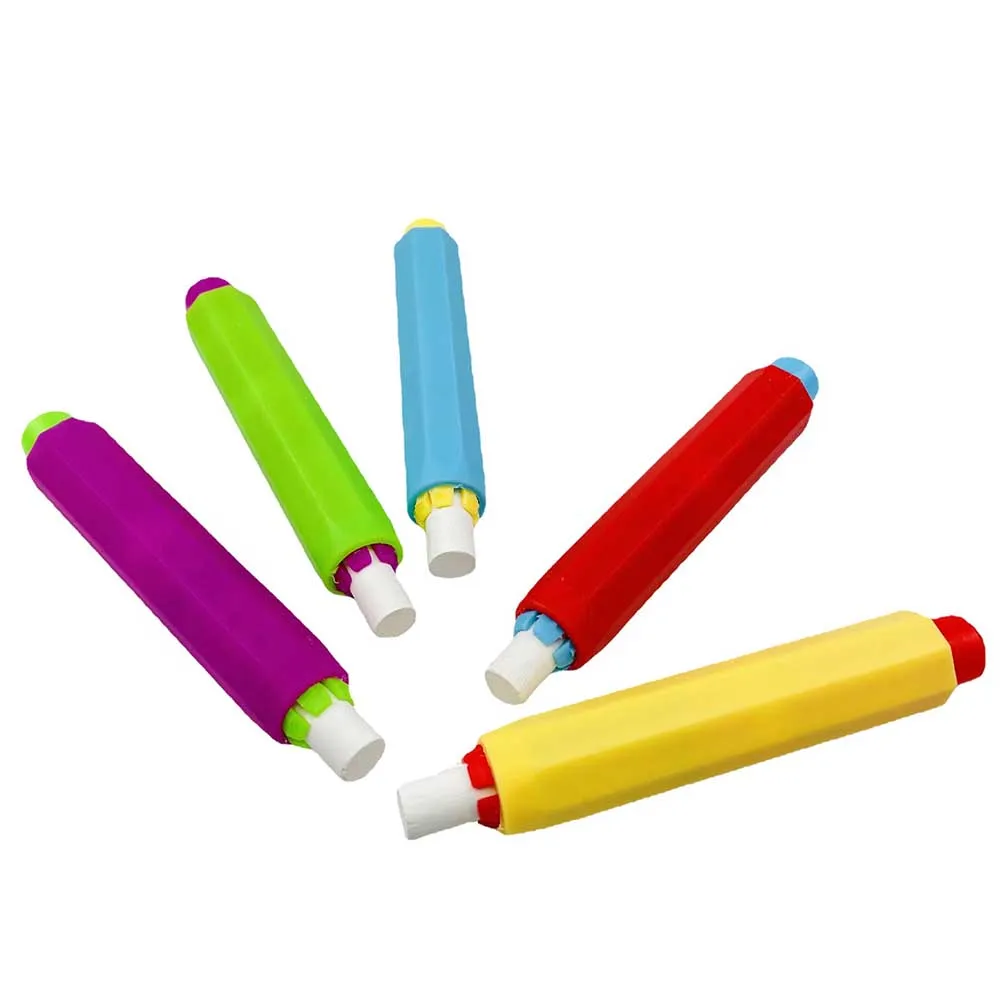 

Secure Grip Non slip Surface 5 Pack Colorful Chalk Holders Prevent Chalk Cracking Ideal for Classroom and Office Use