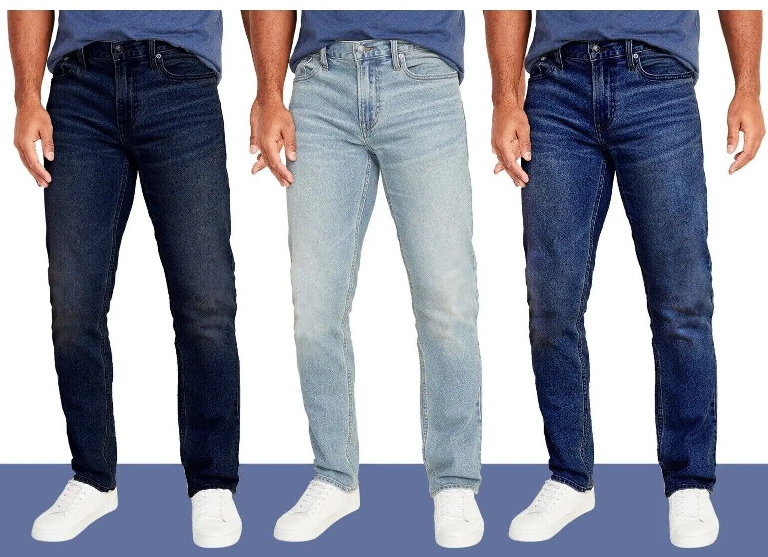 

Men's Extreme Flex Stretch Slim Straight Jeans Slim Straight Jeans Blue Relaxed Straight Button-Fly Men's Jeans