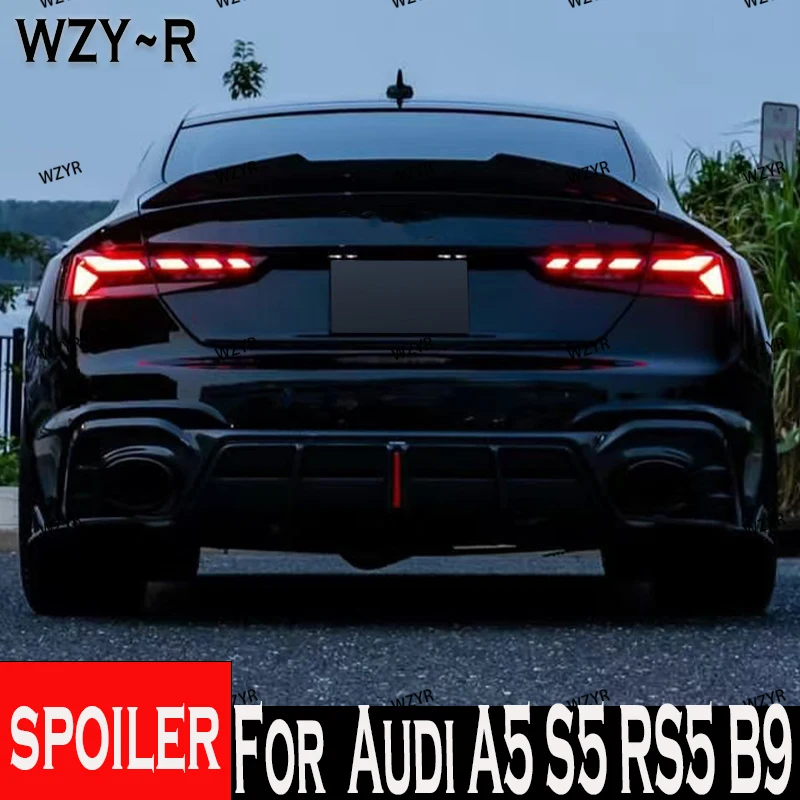 Auto Spoiler Per Audi A5 S5 RS5 B9 2-4 Porte Coupe Sportback PSM Stile Forgiato Reale In Fibra di Carbonio Tronco Ala 2017 - 2024