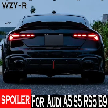 Auto Spoiler Per Audi A5 S5 RS5 B9 2-4 Porte Coupe Sportback PSM Stile Forgiato Reale In Fibra di Carbonio Tronco Ala 2017 - 2024