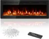 50 inch Electric Fireplace in-Wall Recessed and Wall Mounted with Remote Control,1500/750W Fireplace Heater (60-99°F Thermostat) 1