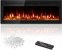 50 inch Electric Fireplace in-Wall Recessed and Wall Mounted with Remote Control,1500/750W Fireplace Heater (60-99°F Thermostat) 1