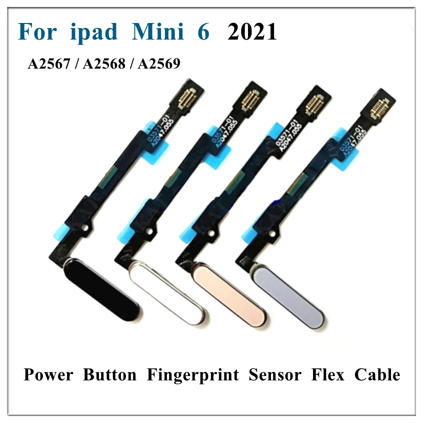 

5Pcs Power On Off Button Touch ID Return Fingerprint Scanner Connector Flex Cable Repair For iPad 2021 Mini 6 A2567 A2568 A2569