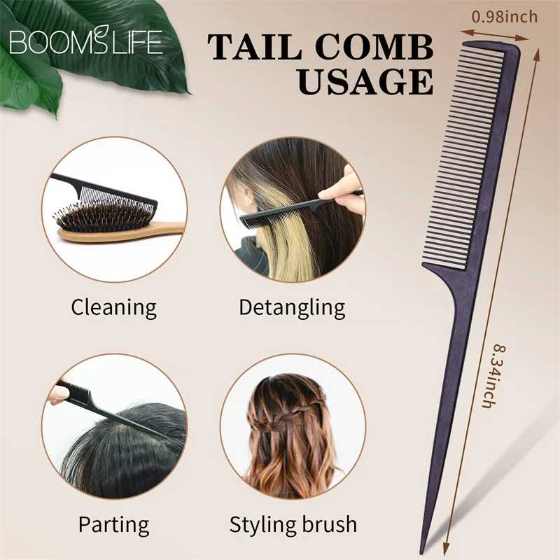 Boar Bristle Hair Brush Women Combs for Hair Anti-Static Scalp Massage Comb Wood Hair Brush for Curly Thick Long Hair Detangler 5