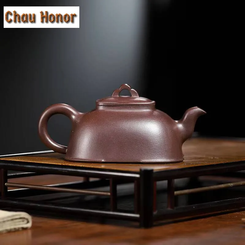 300ml Yixing Purple Clay Tea Pot Arched Pot Teapots Handmade Beauty Kettle Tea Ceremony Supplies Customized Gifts Authentic
