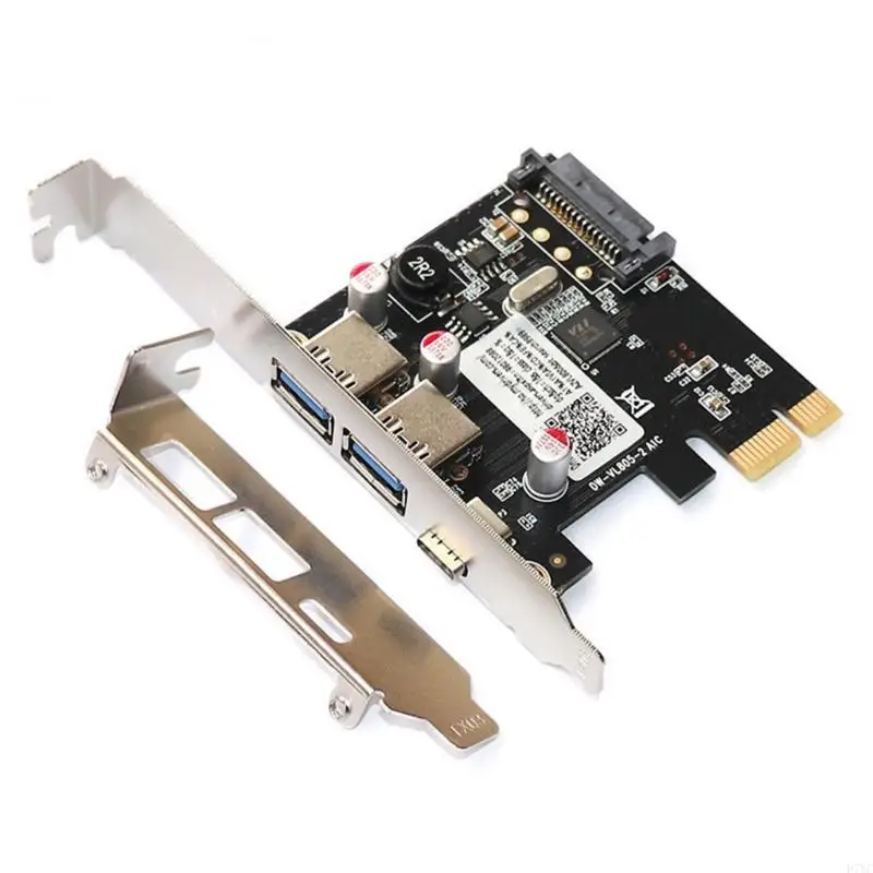 D7YC PCIe to USB Expansion Card Two Port typeA typeC Computer USB Performances