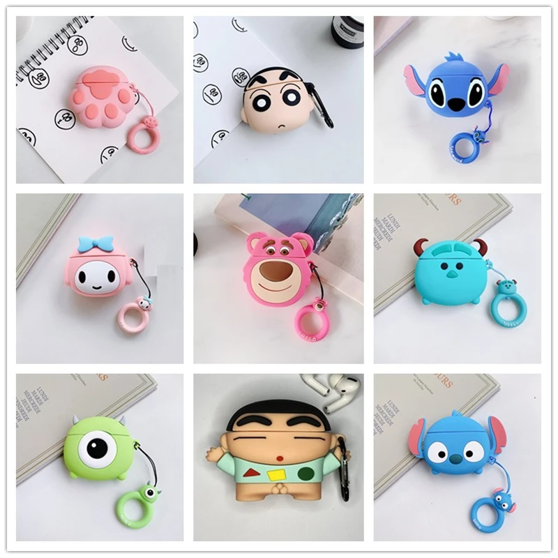 

Disney Stitch Minnie Mickey SANRIO Kuromi Hello Kitty Fashion Case For Airpods 1/2 Soft TPU Earphone Cover Case For Girls/Women