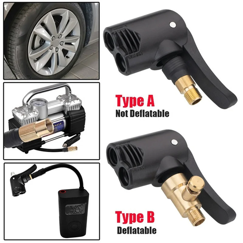 Brass Inflatable Pump Car Tire Air Chuck Inflator Pump Valve Connector Clip-on Adapter Car Tyre Wheel Valve For Xiaomi 1S 2 portable air pump electric air compressor tire pump accessories
