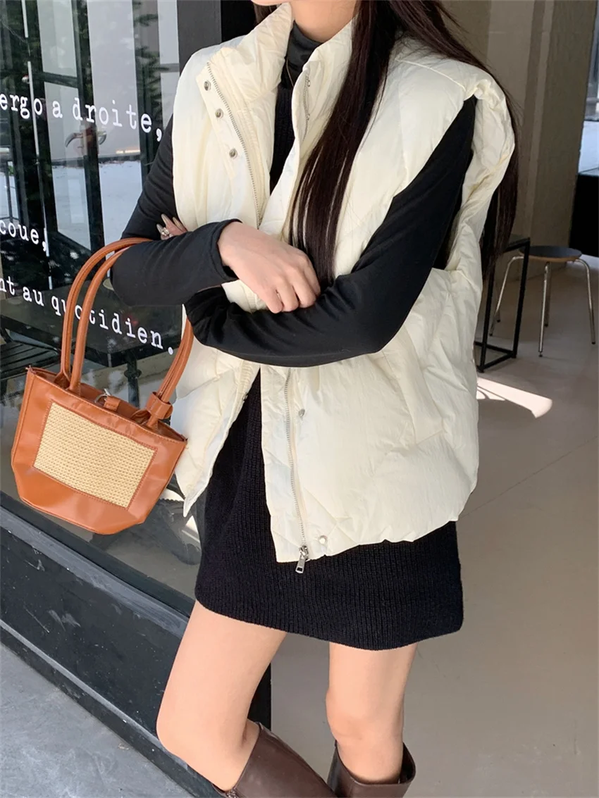 

Куртка Alien Kitty Женская с хлопковой подкладкой, свободный нежный Универсальный жилет, модная офисная Повседневная элегантная безрукавка, зимний сезон