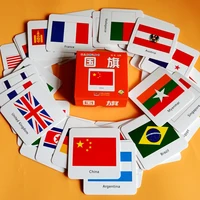 44 Pcs/Set Baby Enlightenment Cognitive Card National Flag FlashCard English Adult Kids Educational Toys for Children Memory Toy 1