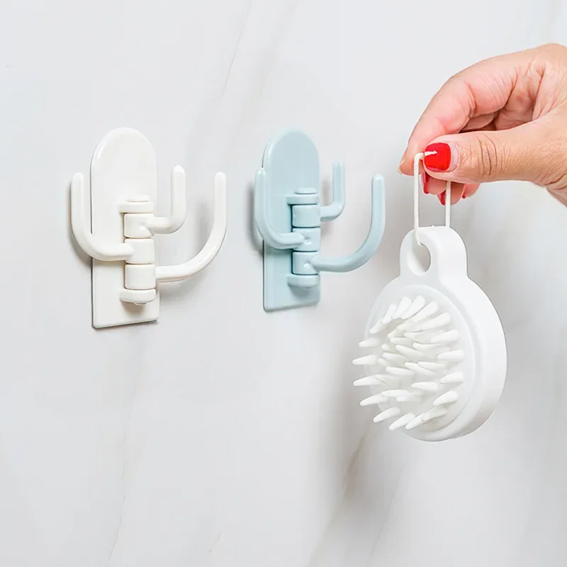 

Strong Non-trace Creative Three Hook Kitchen Sticky Hook Nail Free Cactus Hook Bathroom Multi-functional Punching Load