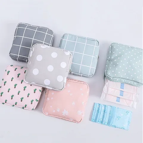 

Storage Case Pouch Diaper Purse Cosmetic Zipper 1PCS Women Girl Sanitary Pad Organizer Holder Napkin Towel Makeup Travel Bags