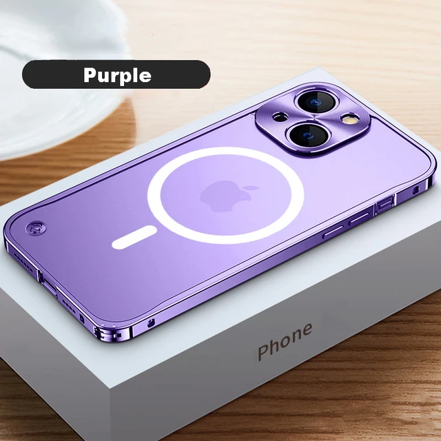 Cover Originale In Lega Di Alluminio Verde Con Telaio In Metallo Per Iphone 14 Max 13 12 11 Pro Max 13 12 Mini Supporto Per Custodia Di Ricarica Magsafe