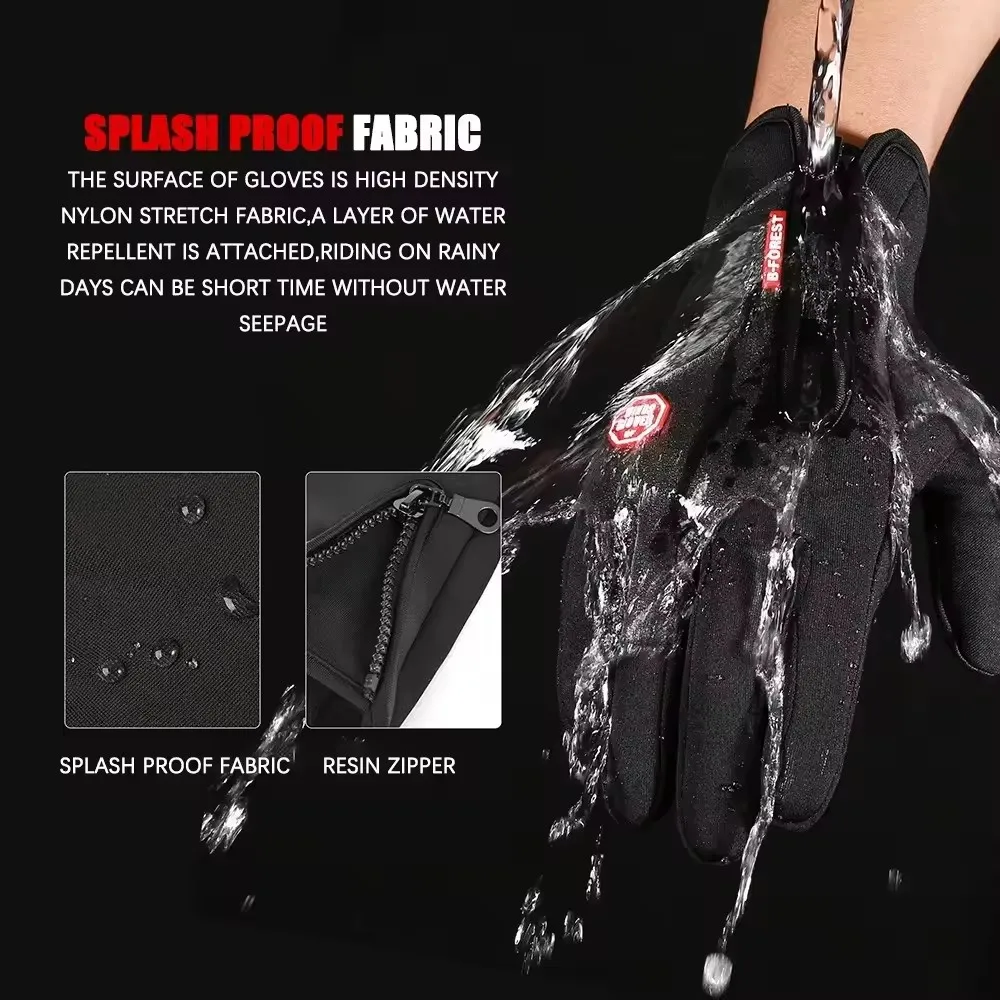 Warm Winter Motorcycle Gloves for Men And Women Waterproof Thermal Touchscreen Compatible Anti-slip Biker Gym Cycling Gloves 2