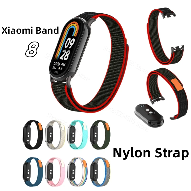

Ремешок нейлоновый для смарт-часов Xiaomi Mi Band 8, спортивный дышащий сменный Браслет для Miband 8, аксессуары для часов